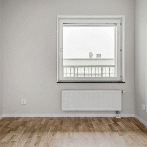 Sovrum med element och parkett