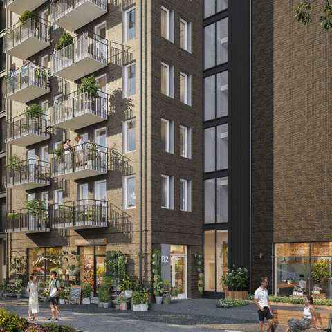 3D visualisering för hur lokalerna i nyproducerat hus kan tänkas se ut