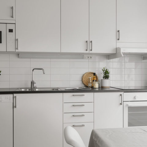 Ett vitt modernt kök