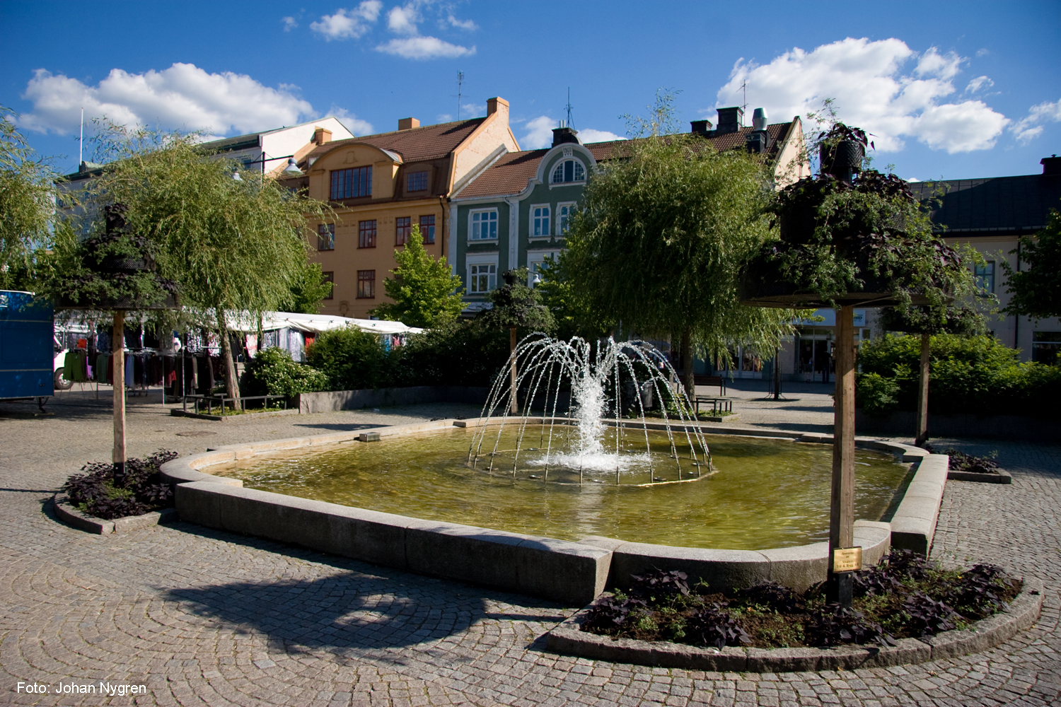 En fontän på ett torg
