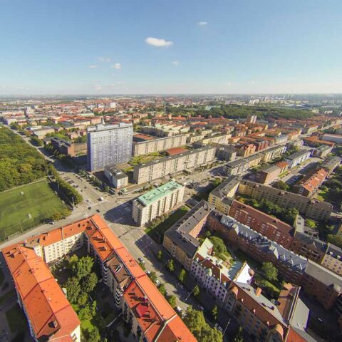 fågelvy över Kronprinsen och slottstden