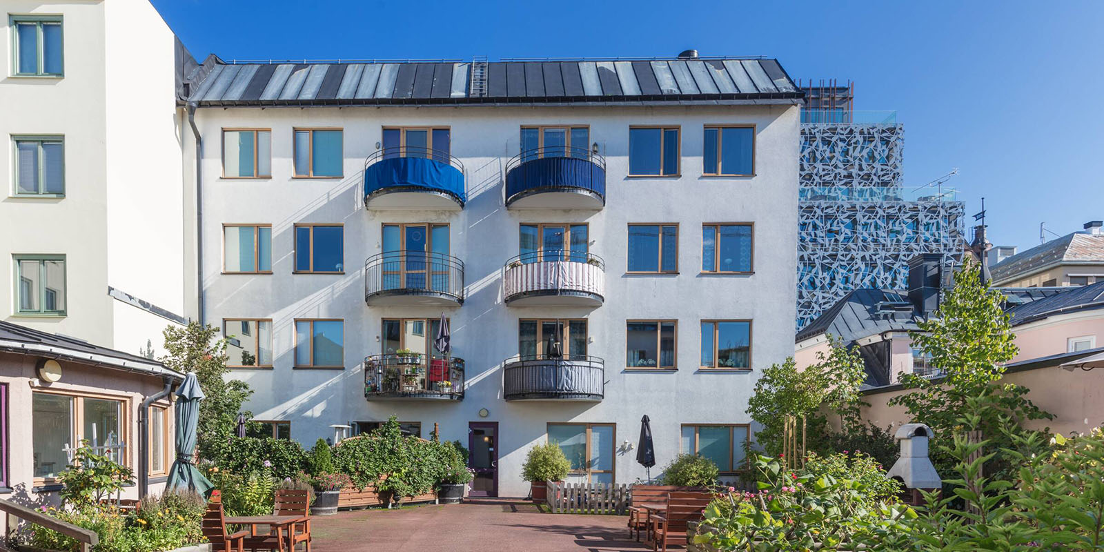 Ett flerfamiljshus i Norrköping somm ägs av Heimstaden.