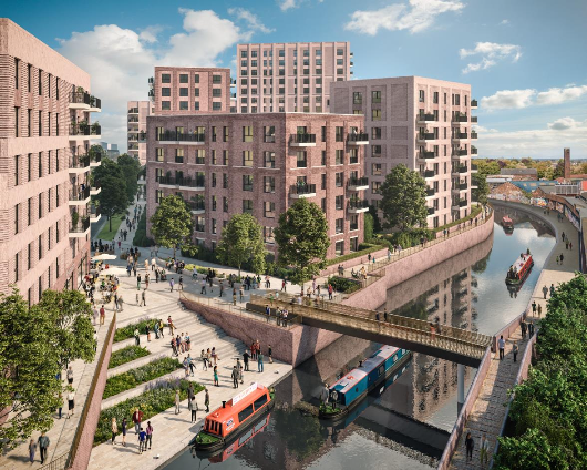 Water surrounding Soho Wharf in Birmingham